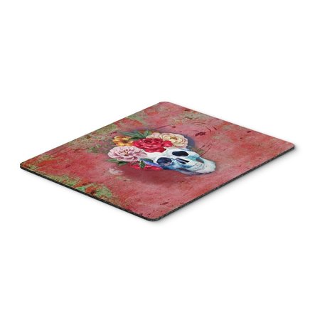 CAROLINES TREASURES Day of the Dead Red Flowers Skull Mouse Pad, Hot Pad or Trivet BB5130MP